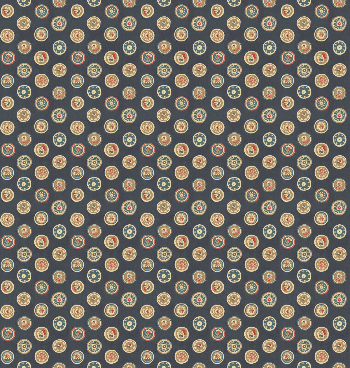 Court Buttons - Indigo - G P & J BAKER Wallpaper