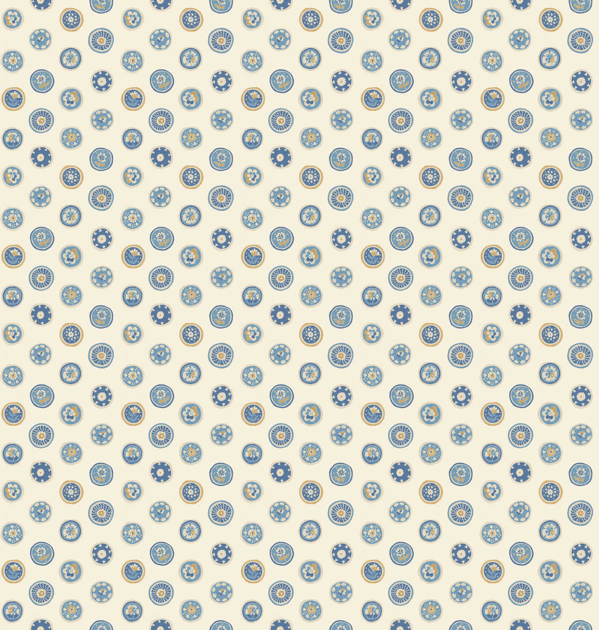 Court Buttons - Blue - G P & J BAKER Wallpaper