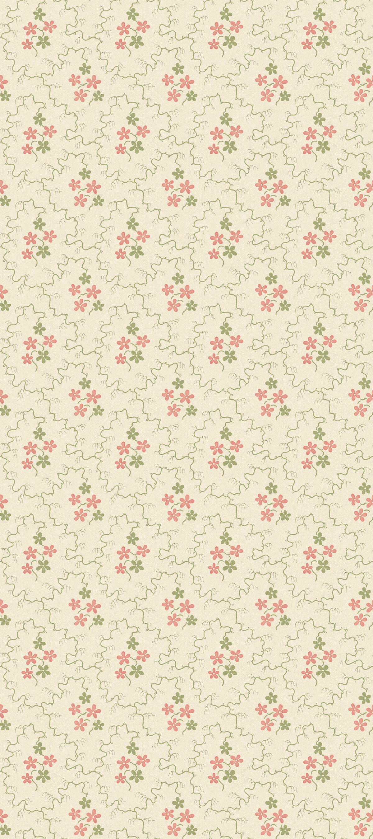 Posy - Green/Red - G P & J BAKER Wallpaper