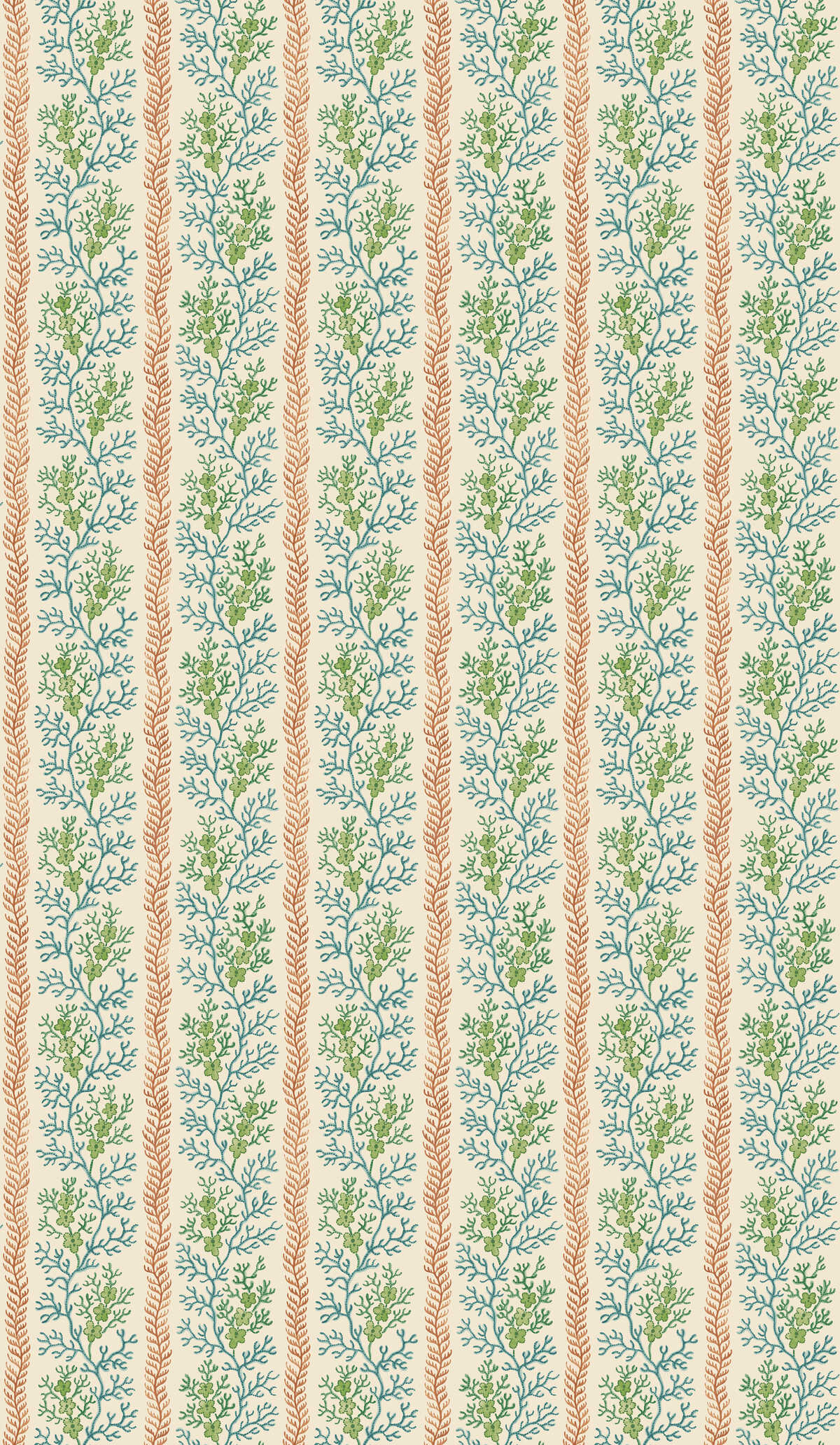 Symington - Teal/Red - G P & J BAKER Wallpaper
