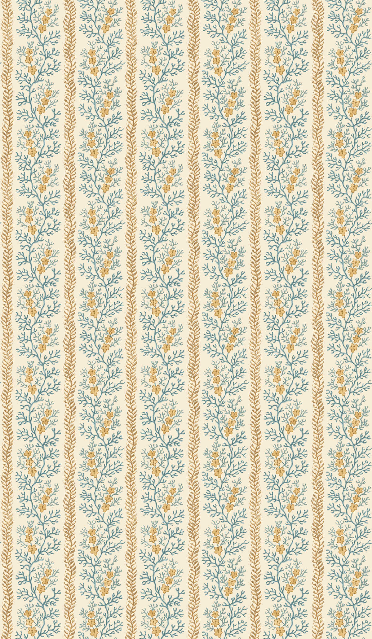 Symington - Ochre/Blue - G P & J BAKER Wallpaper