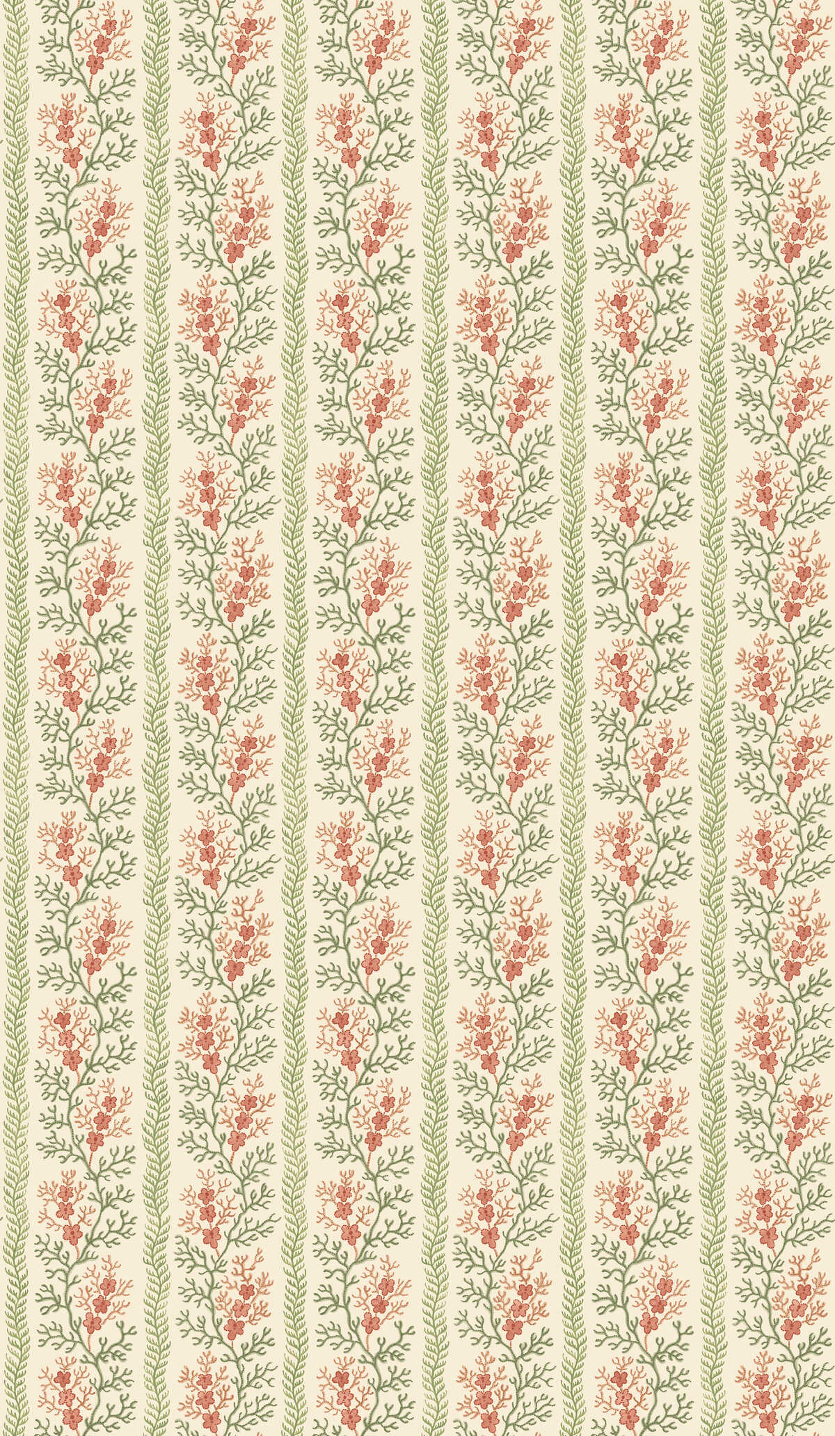 Symington - Green/Red - G P & J BAKER Wallpaper