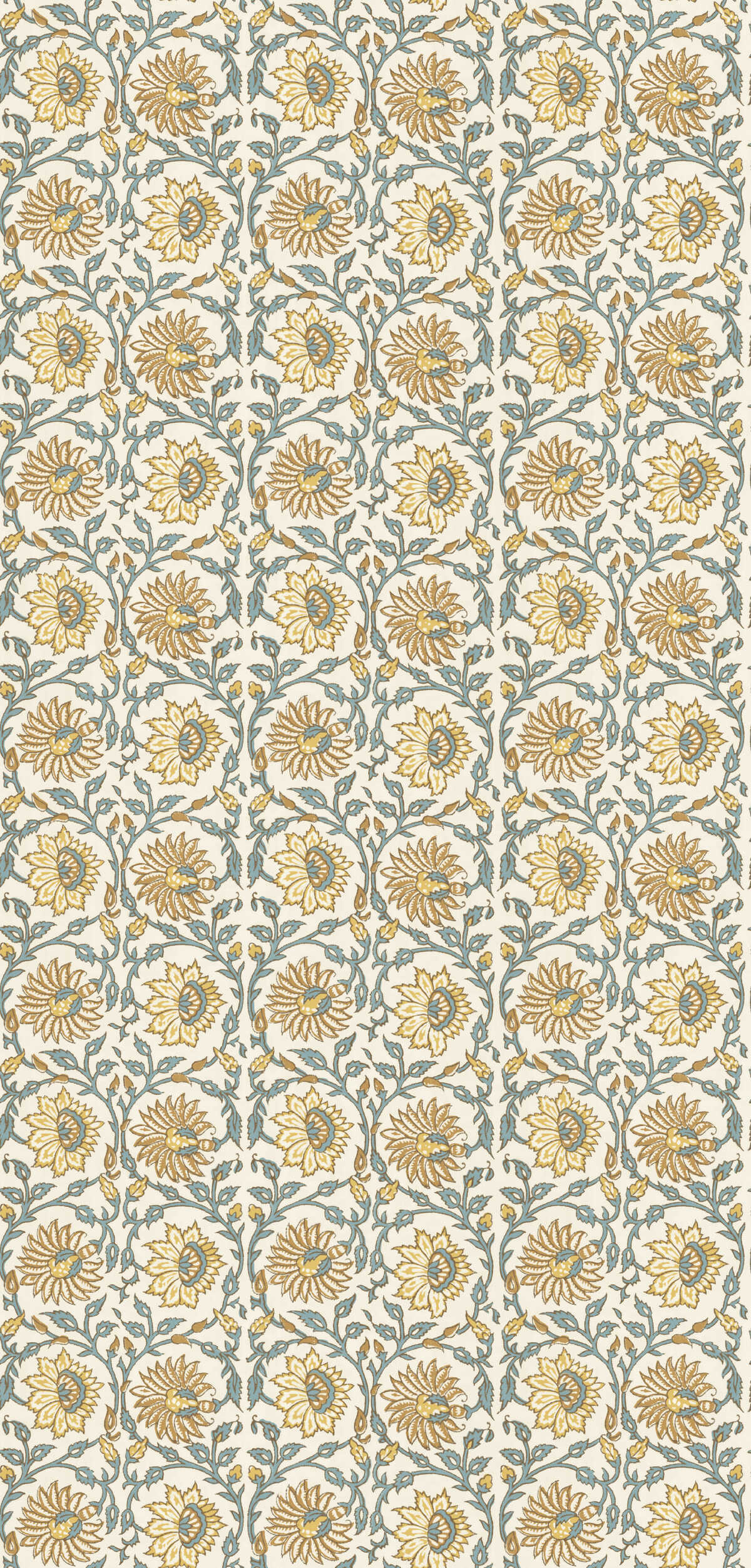 Cecily - Ochre/Teal - G P & J BAKER Wallpaper