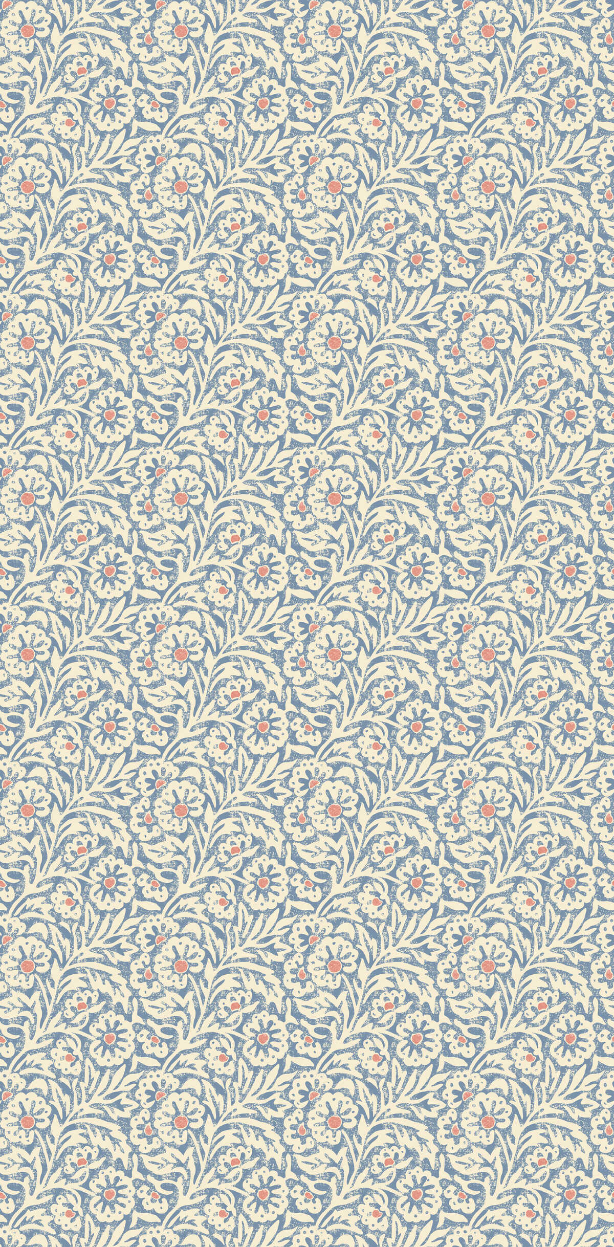 Flower Patch - Blue - G P & J BAKER Wallpaper