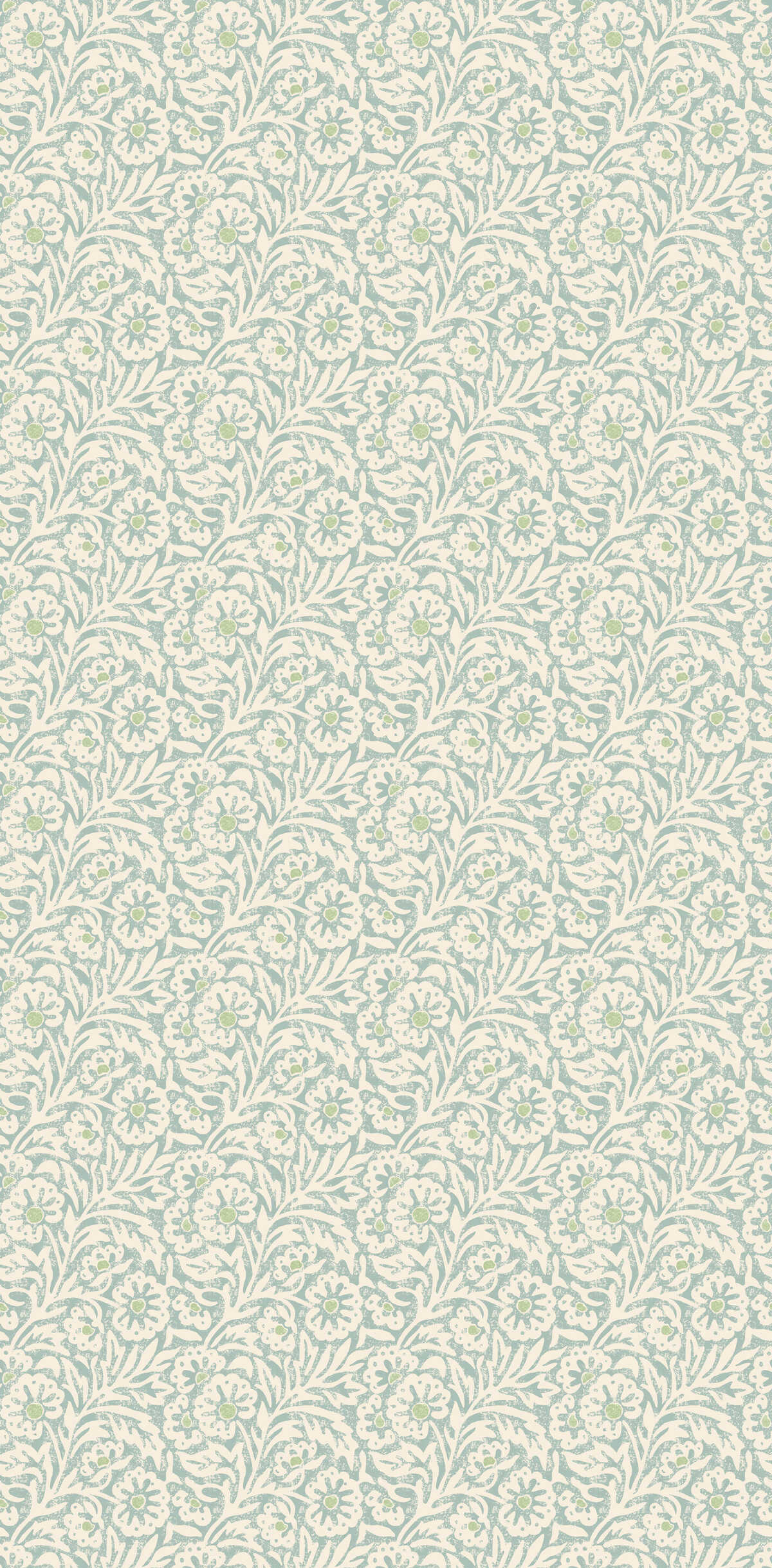 Flower Patch - Aqua - G P & J BAKER Wallpaper