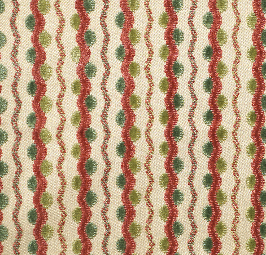Lavina Squiggle - Raspberry Leaf - Scalamandre Fabric
