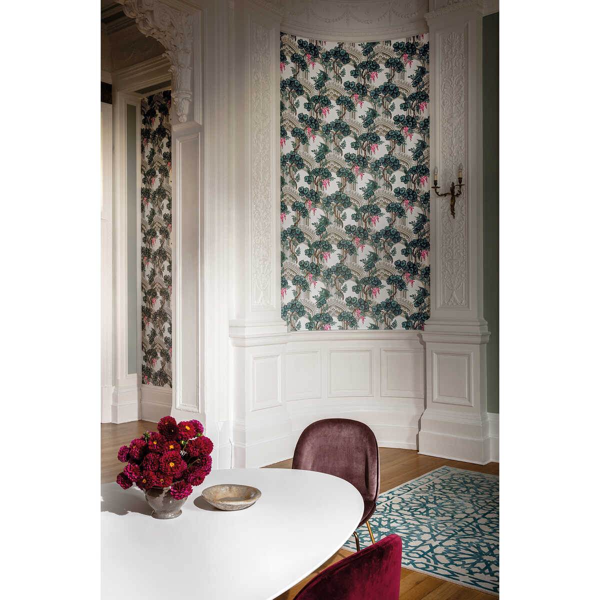 Babylon - Teal & Pink - COLE & SON Wallpaper