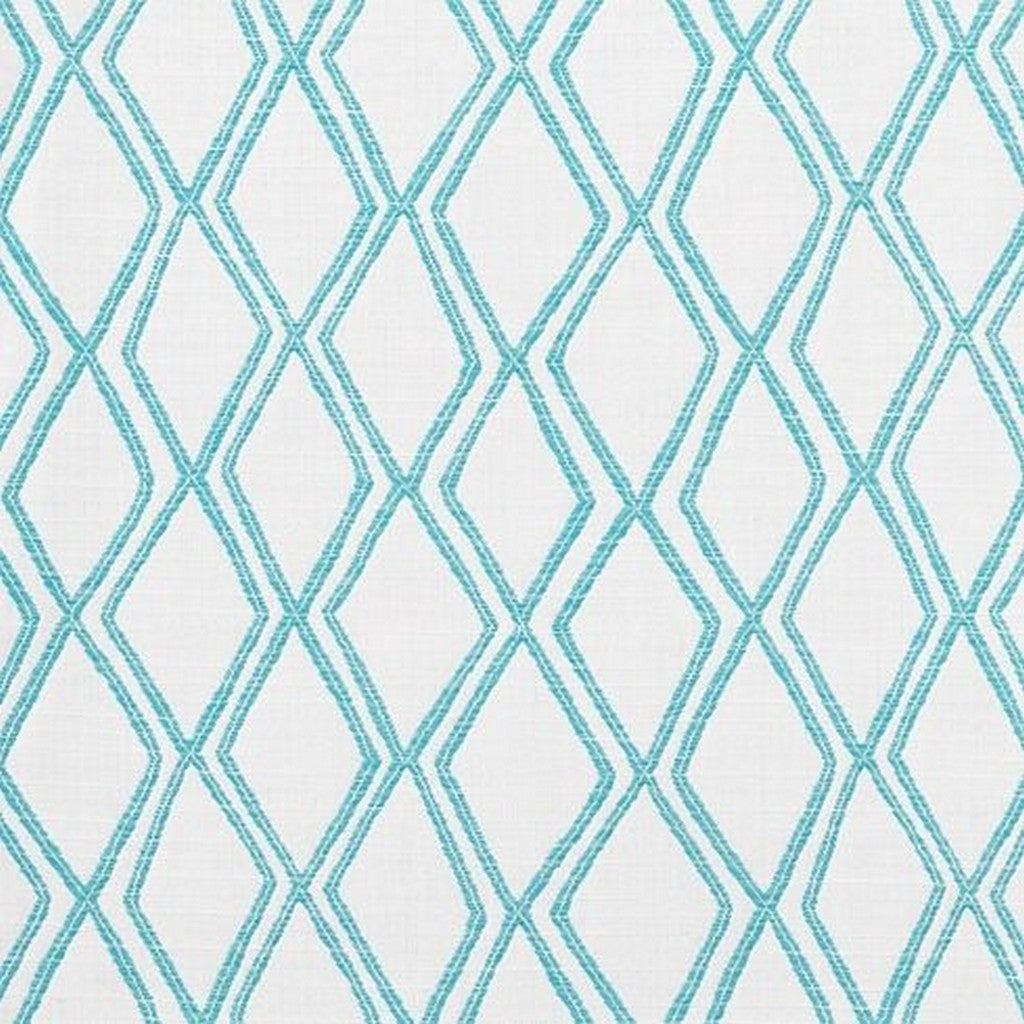 Color: Blue Green, Color: White, Material: 100% Sunbrella Acrylic, Mildew Resistant: Yes, Pattern Direction: Left to Right, Recommended Use: Indoor Outdoor Upholstery Cushion Pillow Drapery, Warranty: 5 Year, Water Repellent: Yes, Width: 54"