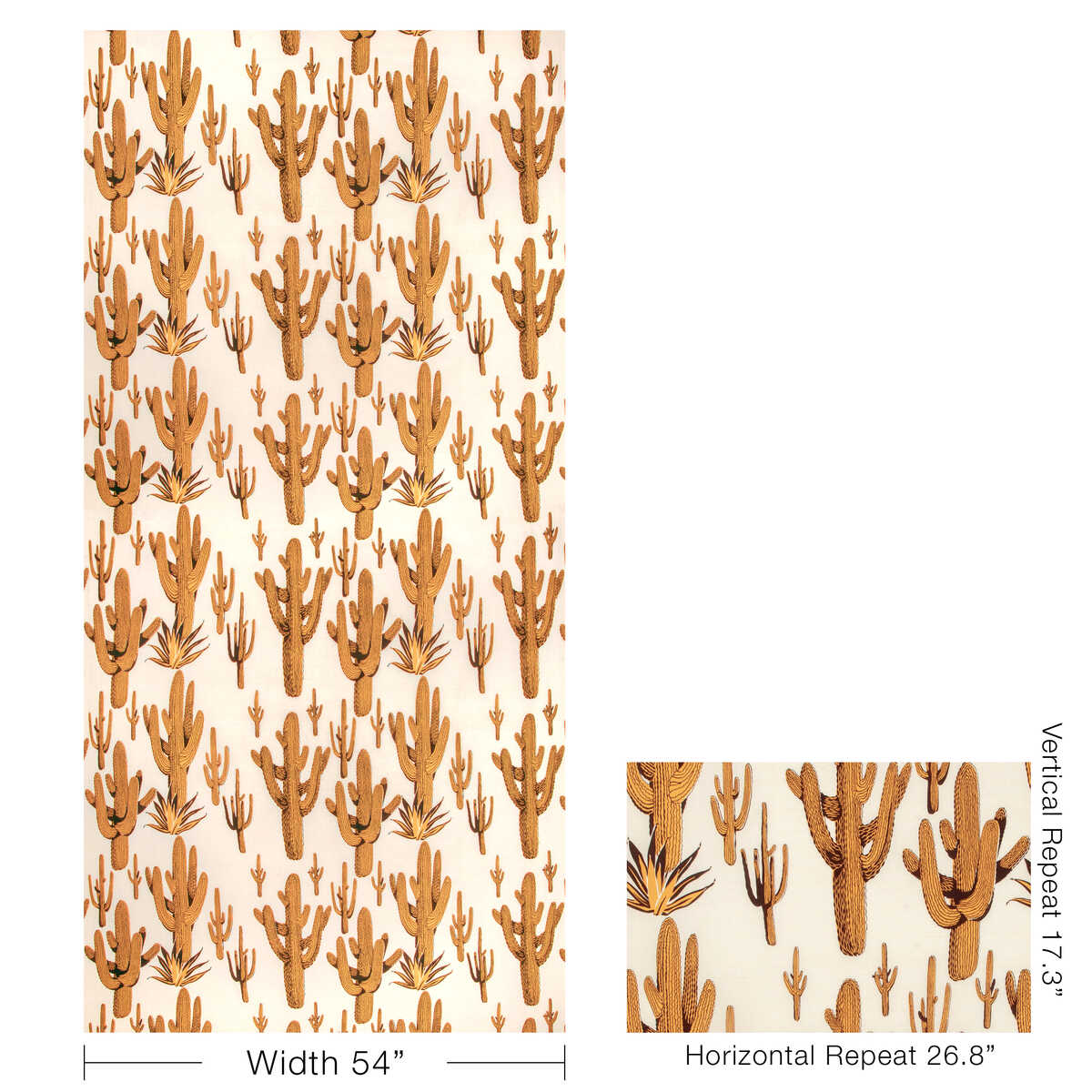 Cacti Land - Saffron - KRAVET COUTURE Fabric