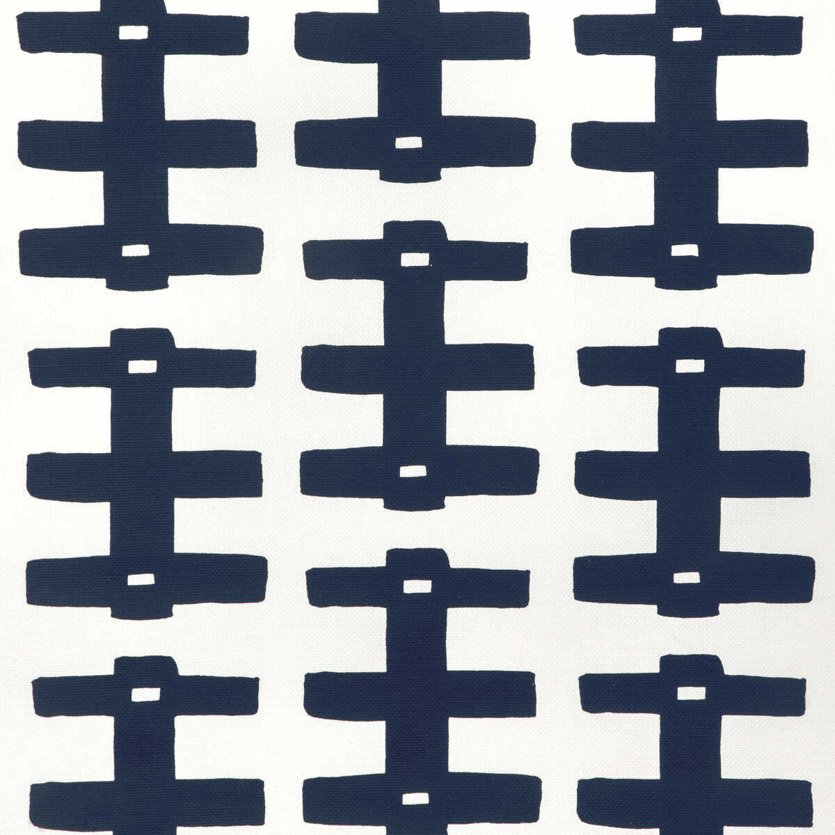 Bridge - Dark Navy/Oyster - CAROLINE CECIL TEXTILES Fabric