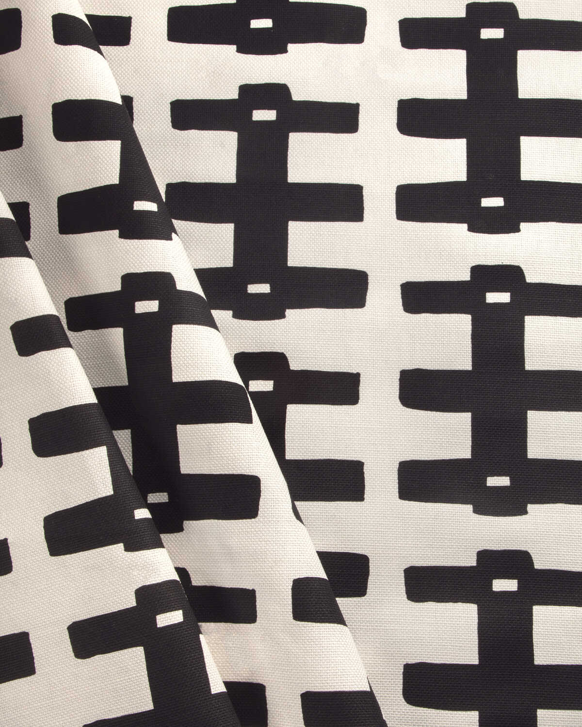 Bridge - Black/Oyster - CAROLINE CECIL TEXTILES Fabric