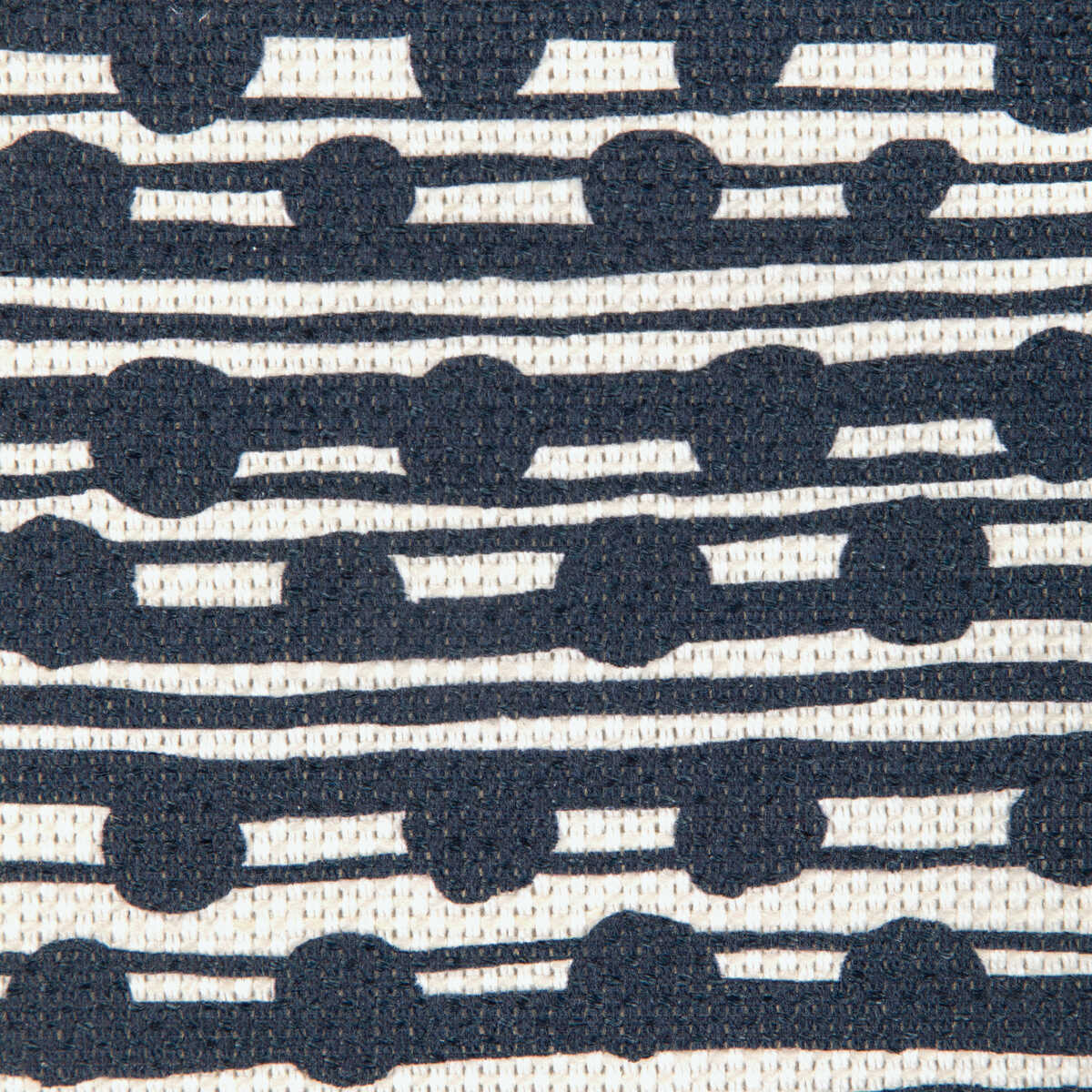 Gamal - Dark Navy/Oyster - CAROLINE CECIL TEXTILES Fabric