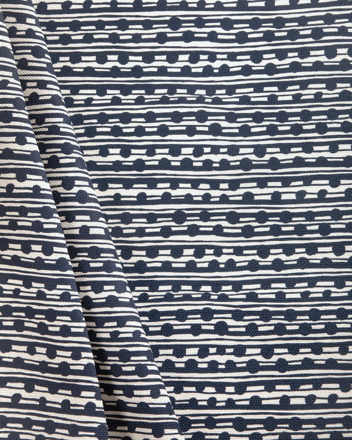Gamal - Dark Navy/Oyster - CAROLINE CECIL TEXTILES Fabric
