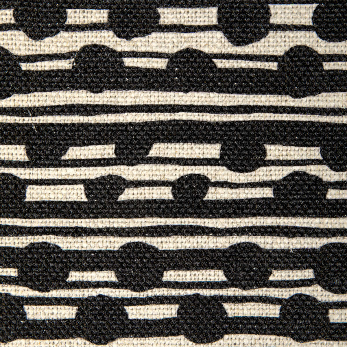 Gamal - Black/Natural - CAROLINE CECIL TEXTILES Fabric