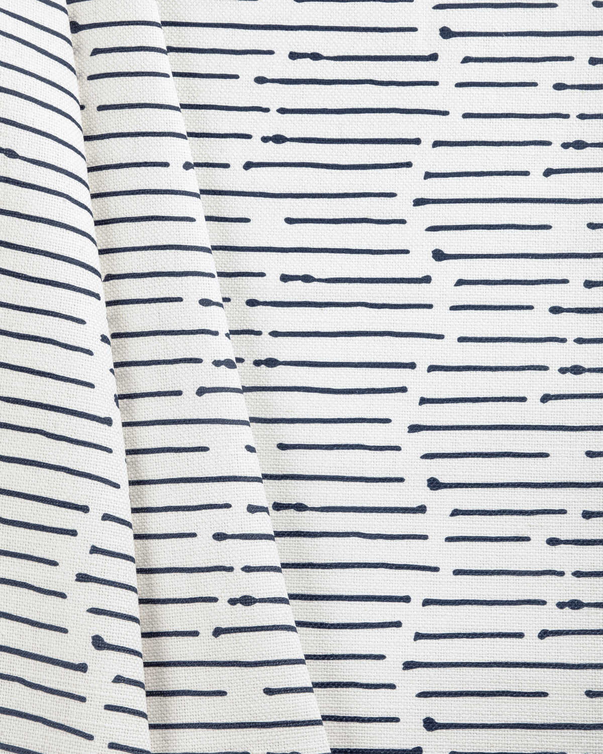 Ink Stripe - Dark Navy/Oyster - CAROLINE CECIL TEXTILES Fabric