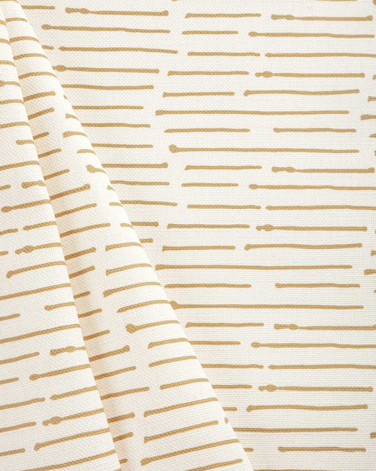Ink Stripe - Cognac/Oyster - CAROLINE CECIL TEXTILES Fabric