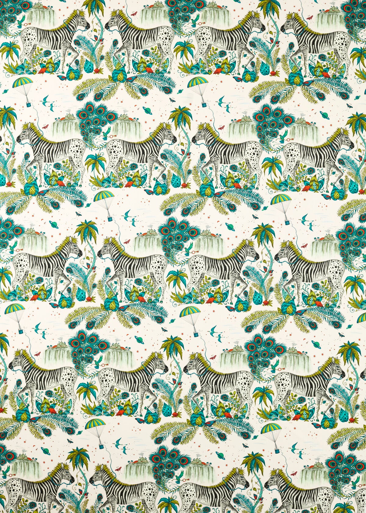 Lost World - Green - Clarke And Clarke Fabric