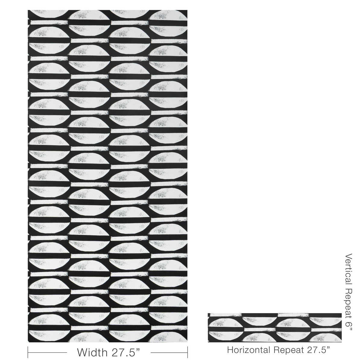 Raja Wp - Black - CAROLINE CECIL TEXTILES Wallpaper