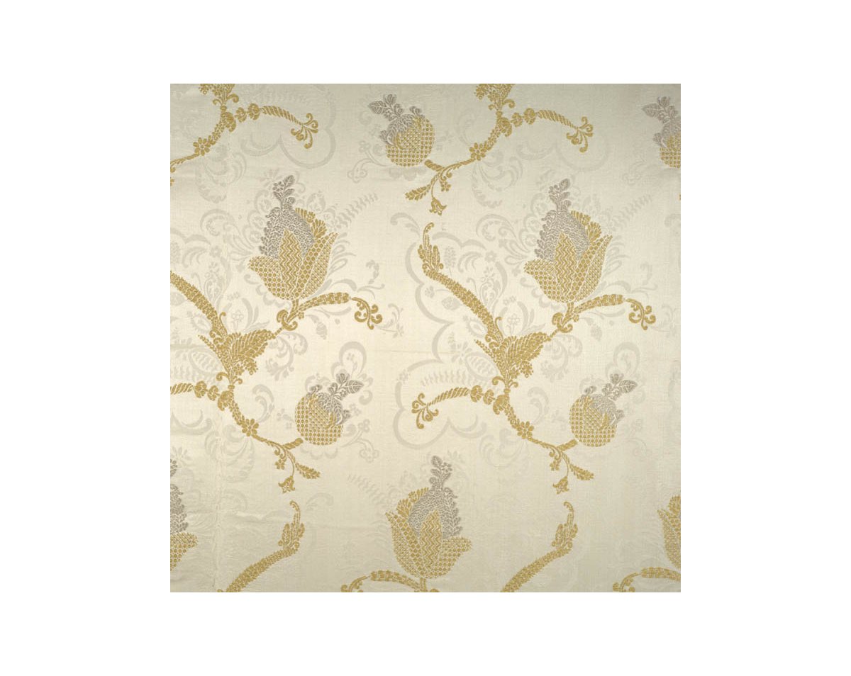 VIVALDI SILVER & GOLD ON IVORY CL 26715 0001 by Colony Fabric - Scalamandre Fabric