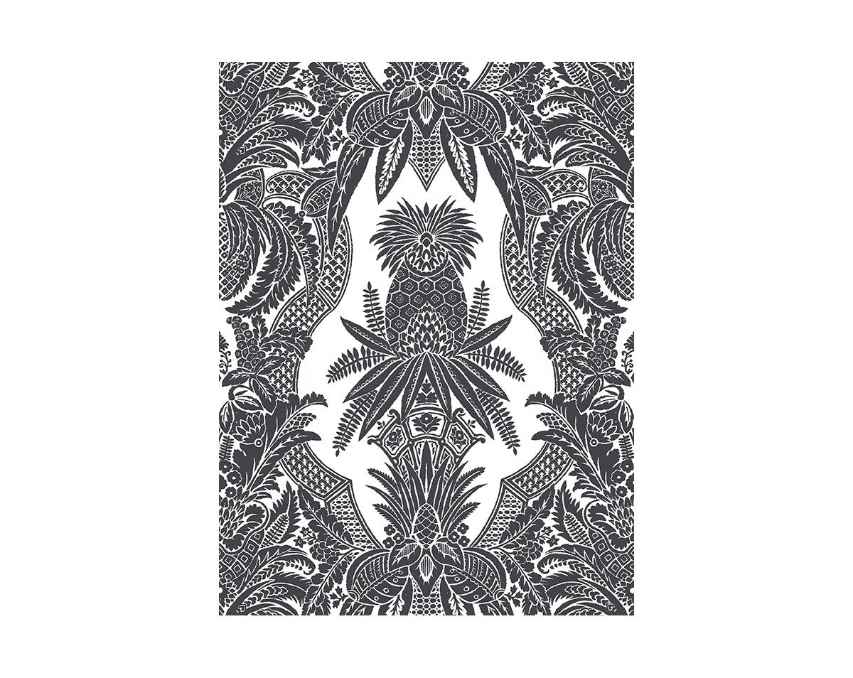 EAST INDIA - VINYL BIANCO / NERO CL WP16482 0001 by Colony Wallpaper - Scalamandre Wallpaper