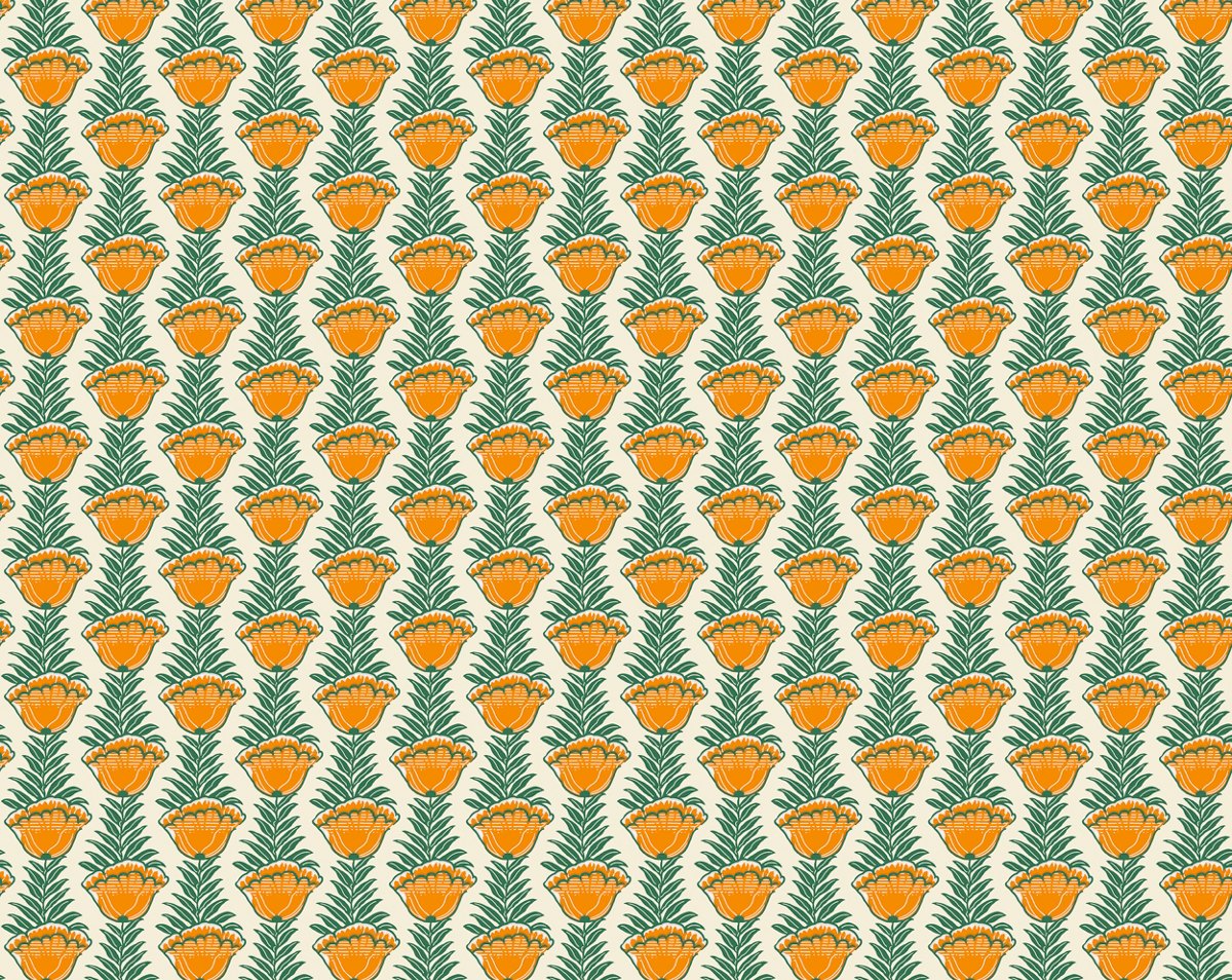 PAPAVERI - WALLPAPER ARANCIO CL WP36448 0003 by Colony Wallpaper