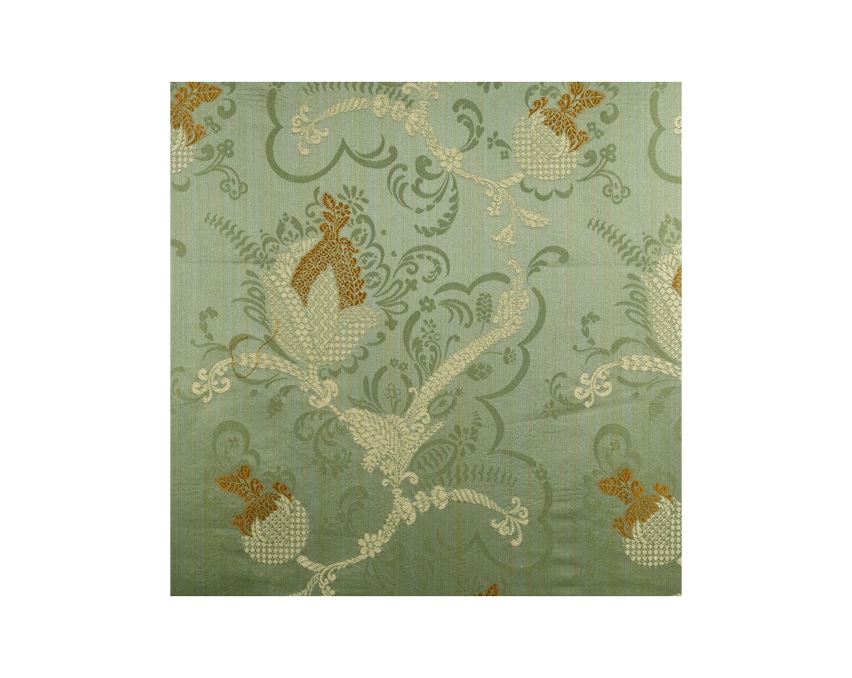 VIVALDI GOLD & LINEN ON JADE CL 26715 0004 by Colony Fabric