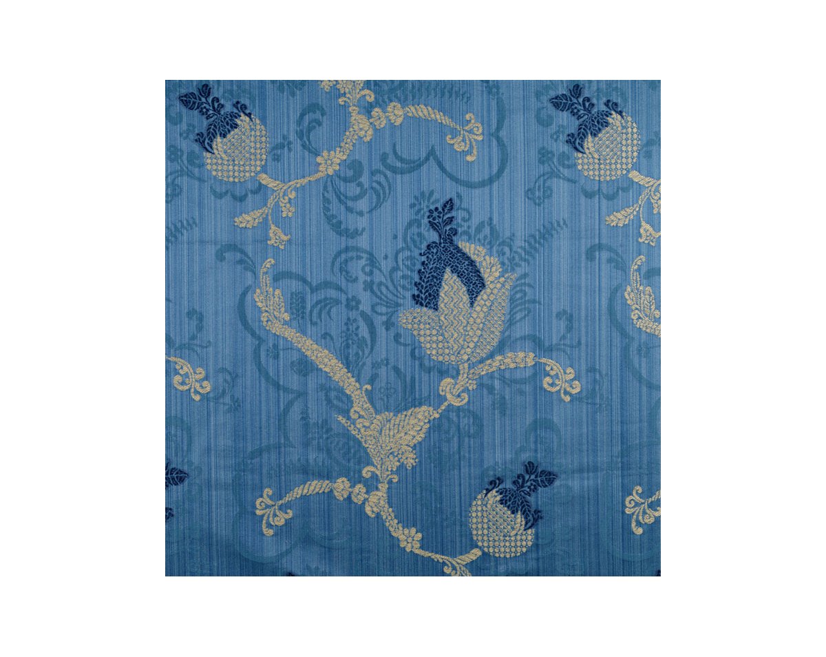 VIVALDI NAVY & LINEN ON BLUE CL 26715 0008 by Colony Fabric - Scalamandre Fabric