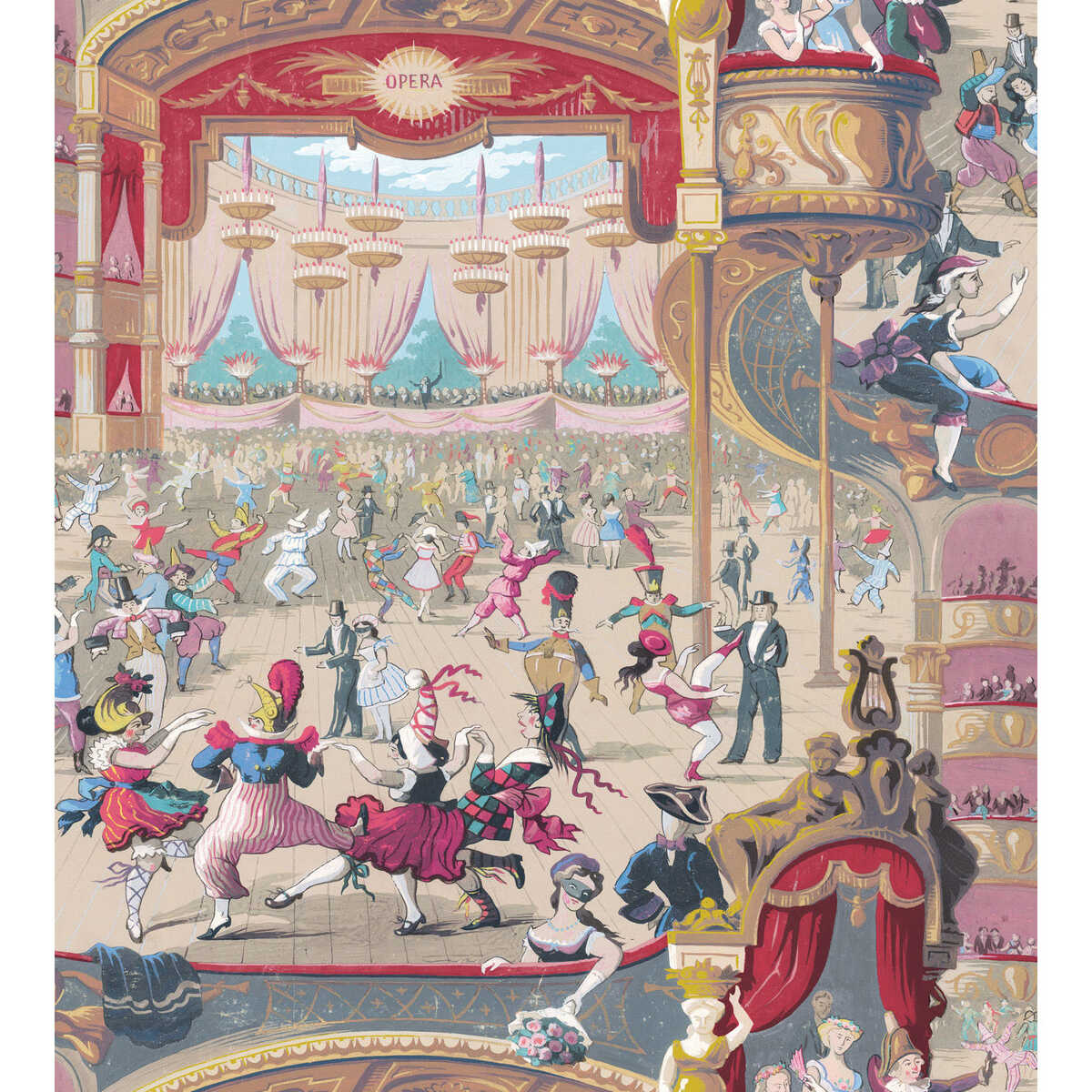Cabaret - Red & Yellow - COLE & SON Wallpaper