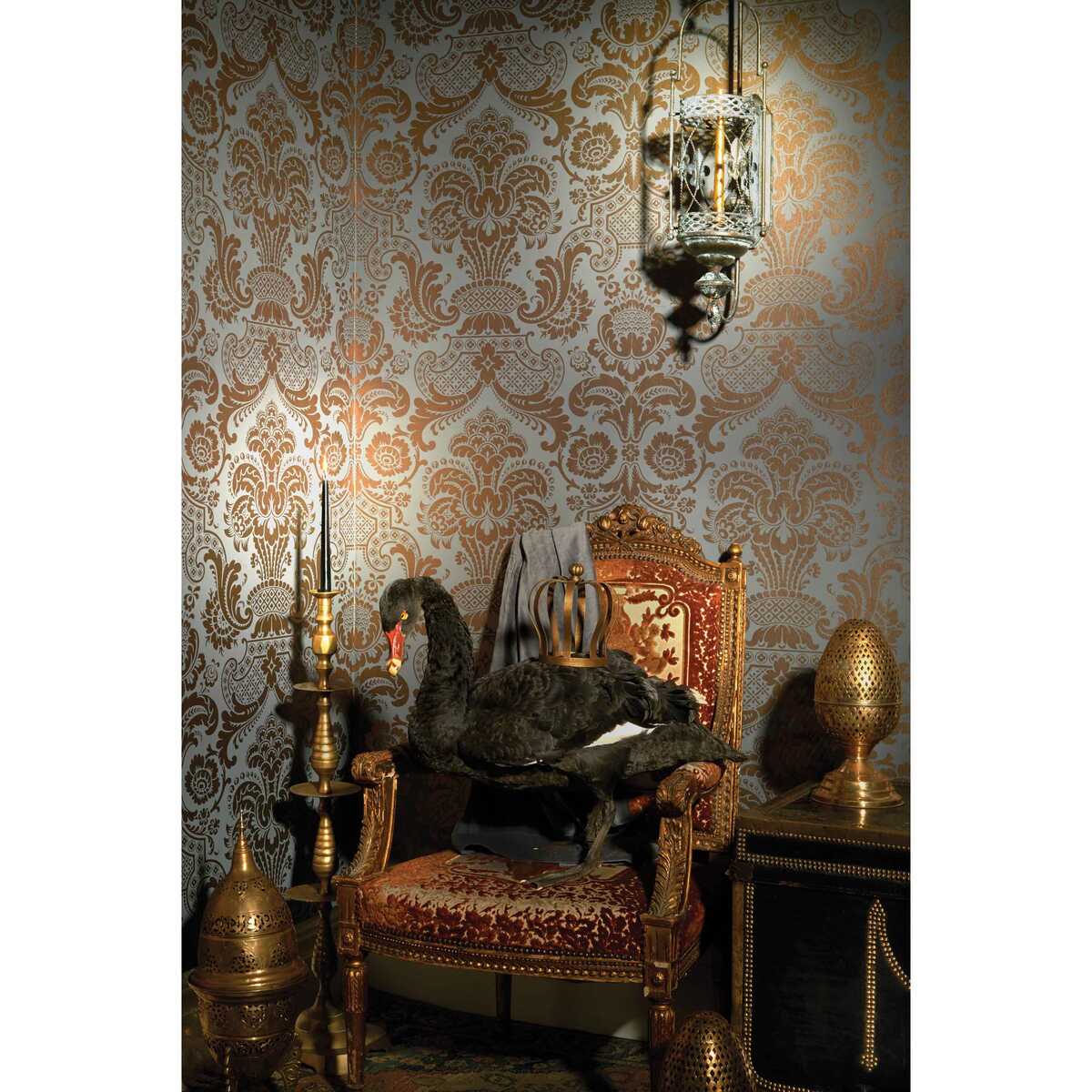 Carmen Cs - Charcoal - COLE & SON Wallpaper