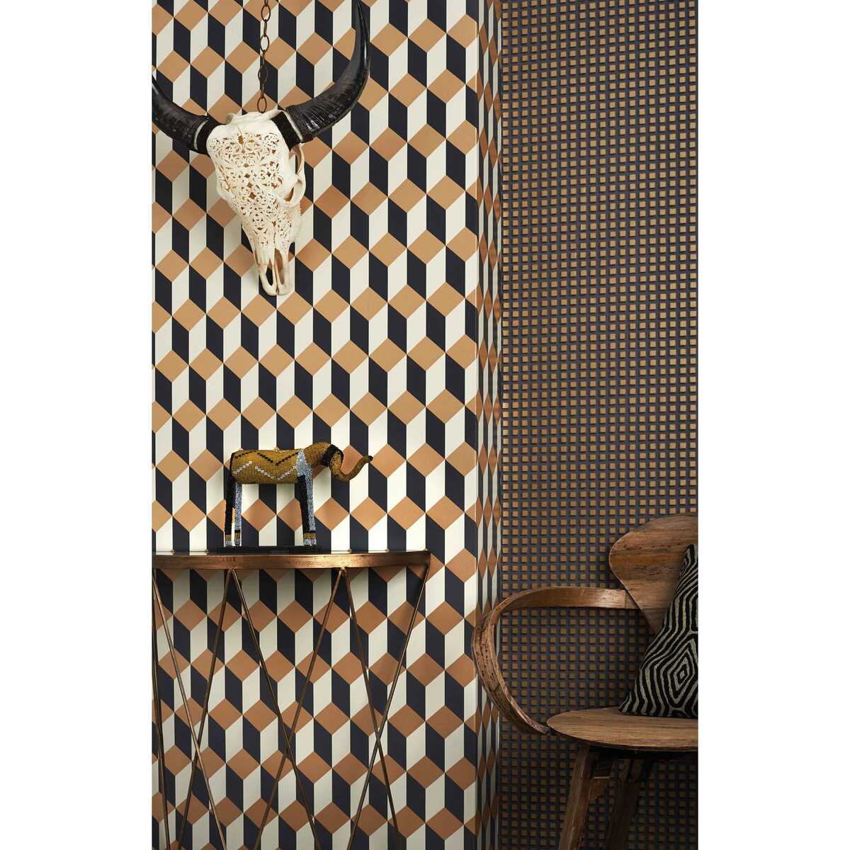 Delano - Gold And Black - COLE & SON Wallpaper