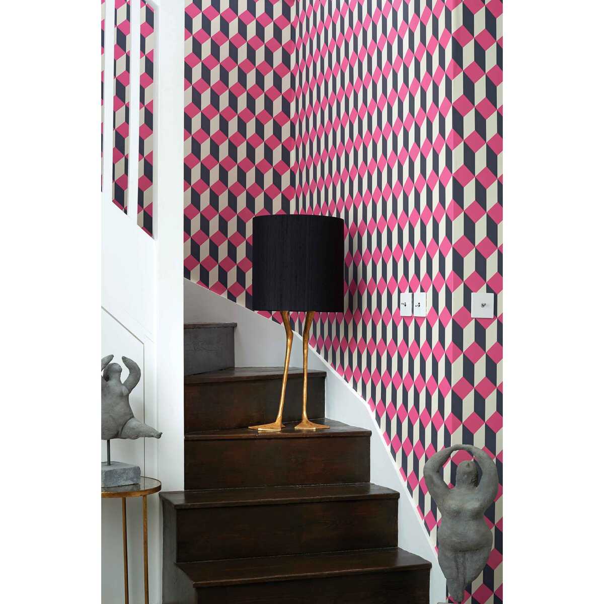 Delano - Pink And Black - COLE & SON Wallpaper