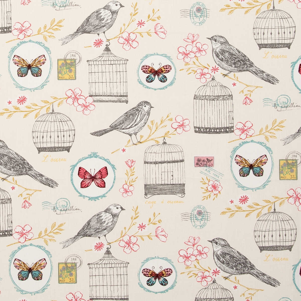 Melodie - Natural - CLARKE AND CLARKE Fabric