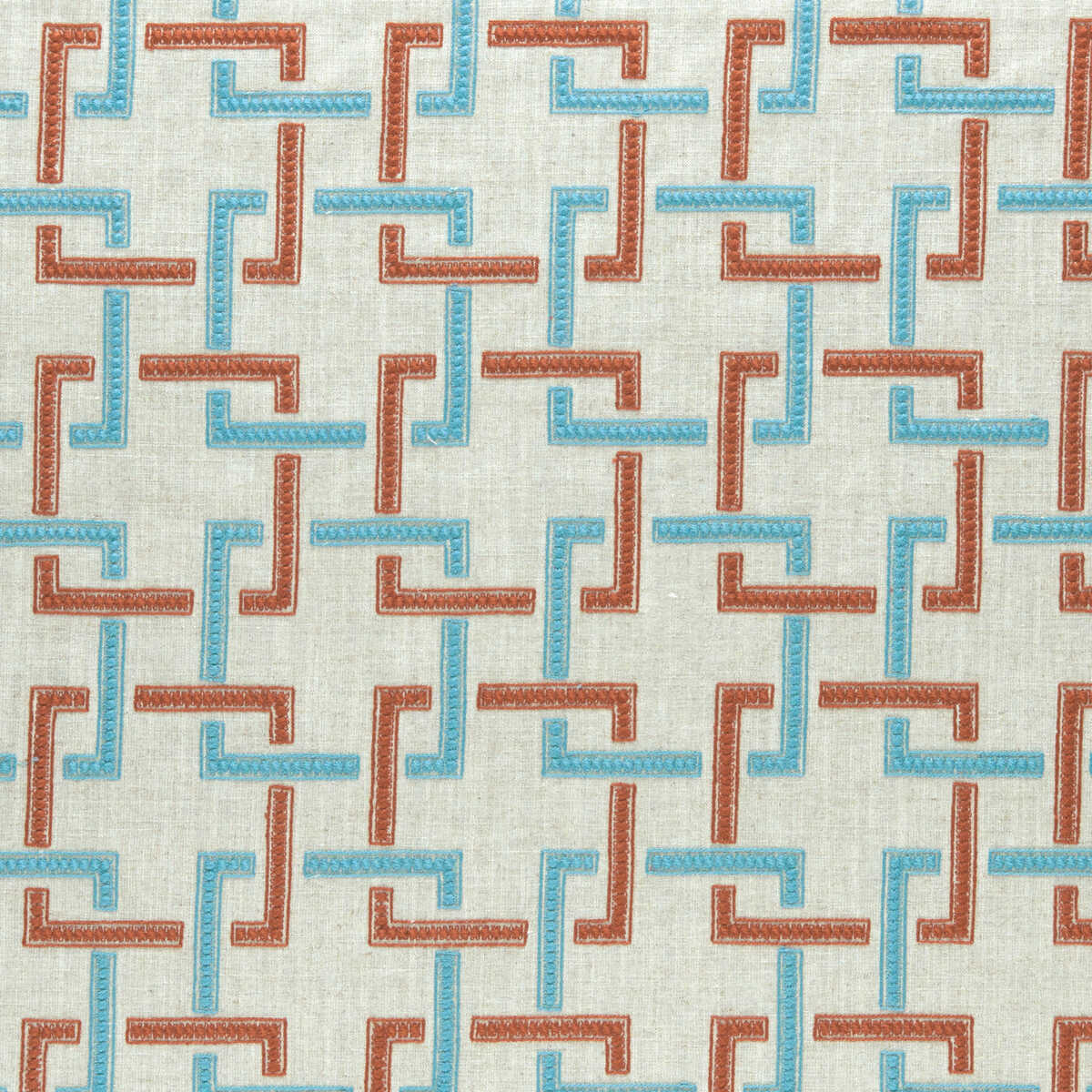 Sekai - Cinnabar/Aqua - CLARKE AND CLARKE Fabric