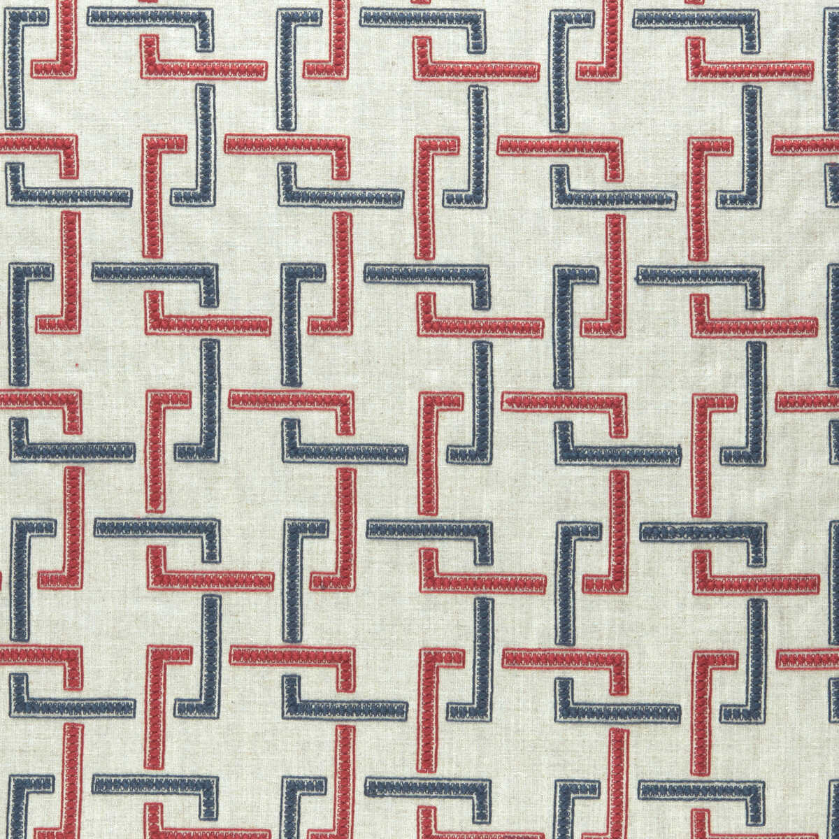 Sekai - Indigo/Red - CLARKE AND CLARKE Fabric