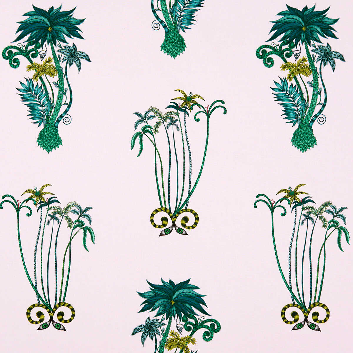 Jungle Palms - Pink - CLARKE AND CLARKE Fabric