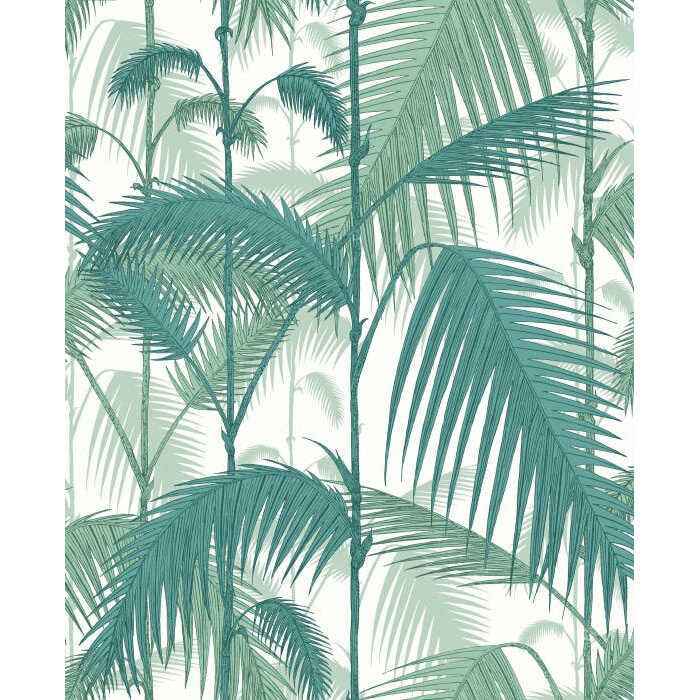 F1112005lcs0 Palm Jungle Cot Linen Print Tea Virid Chlk Cole Son Fabric