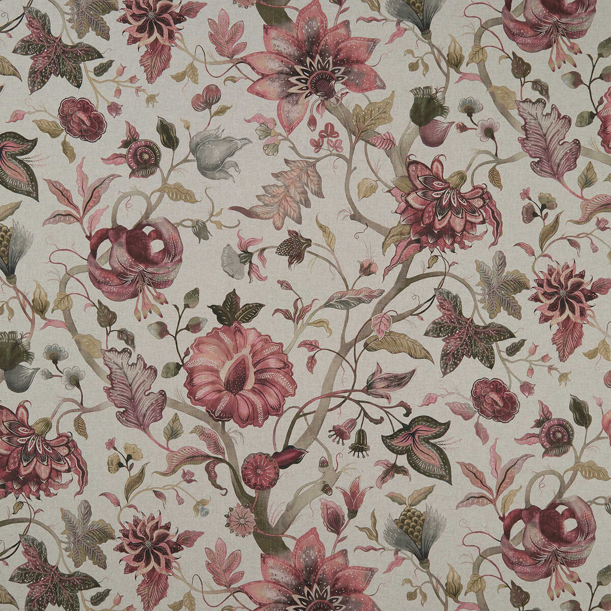 Delilah Culla - Winterberry/Linen - CLARKE AND CLARKE Fabric