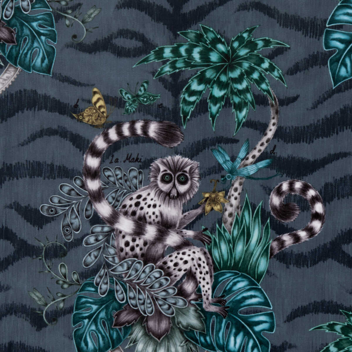 Lemur Velvet - Navy - CLARKE AND CLARKE Fabric