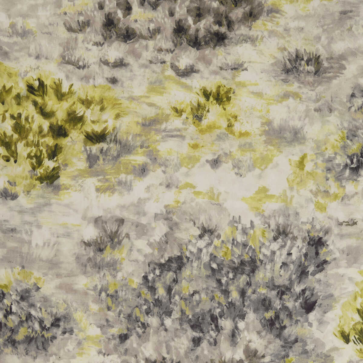Fiore - Charcoal/Chartreuse - CLARKE AND CLARKE Fabric
