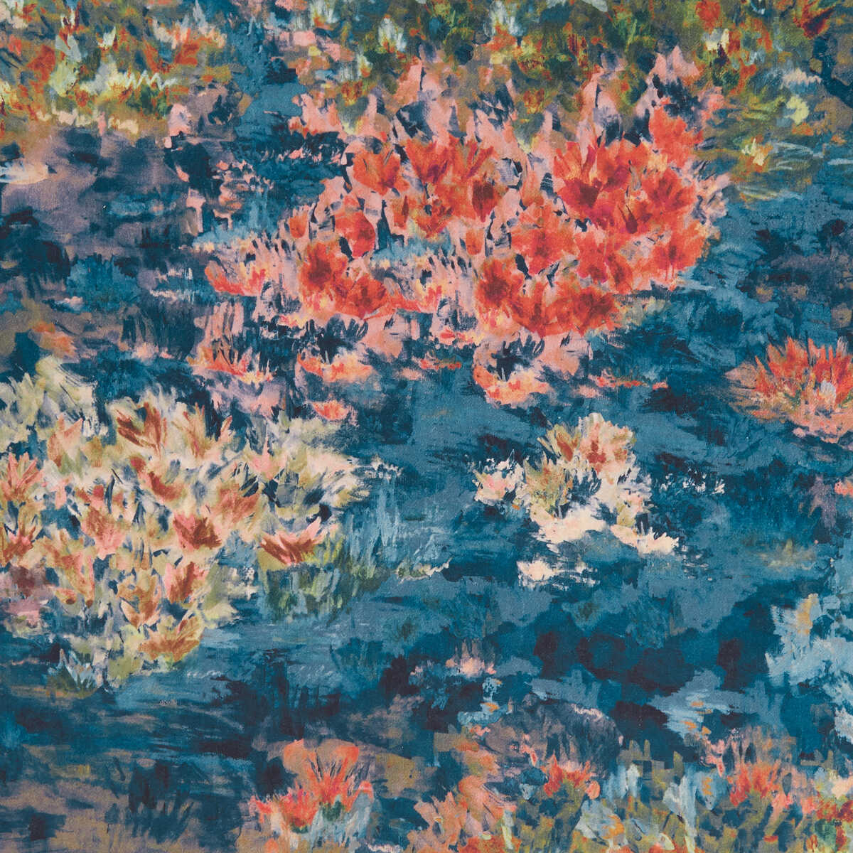 Fiore - Midnight/Spice - CLARKE AND CLARKE Fabric