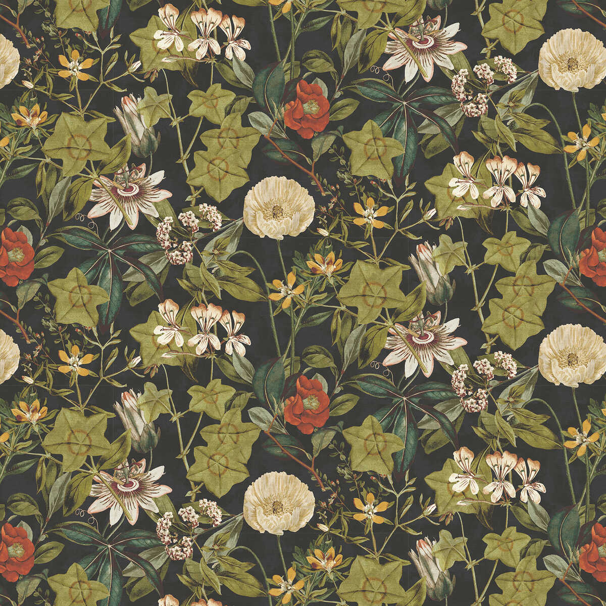 Passiflora - Noir Velvet - CLARKE AND CLARKE Fabric