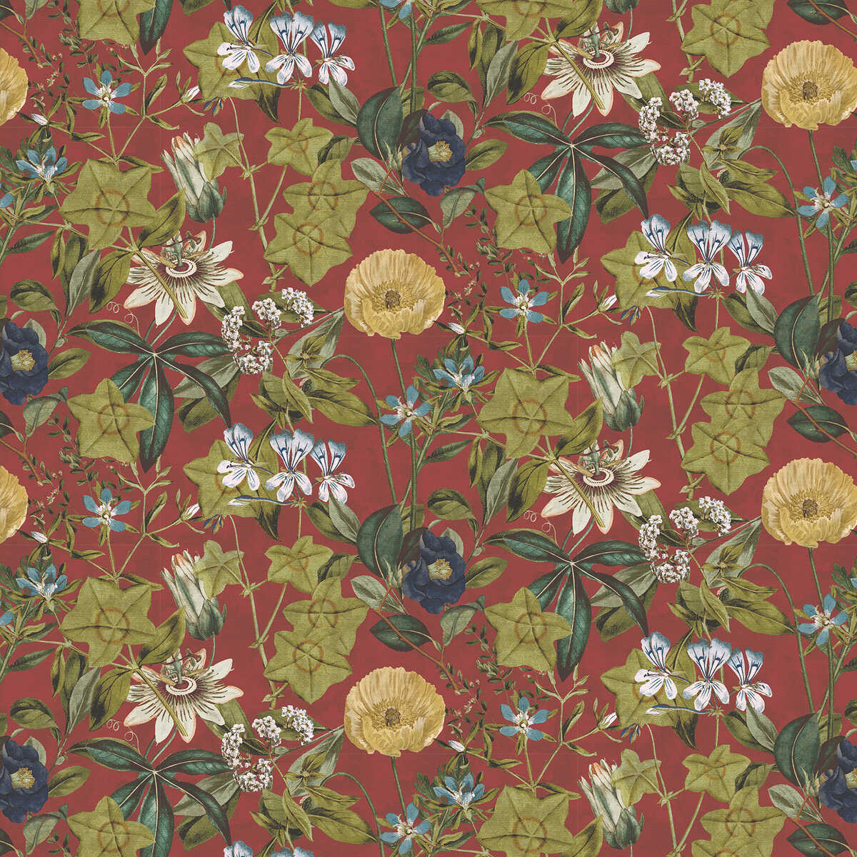 Passiflora - Rouge Velvet - CLARKE AND CLARKE Fabric