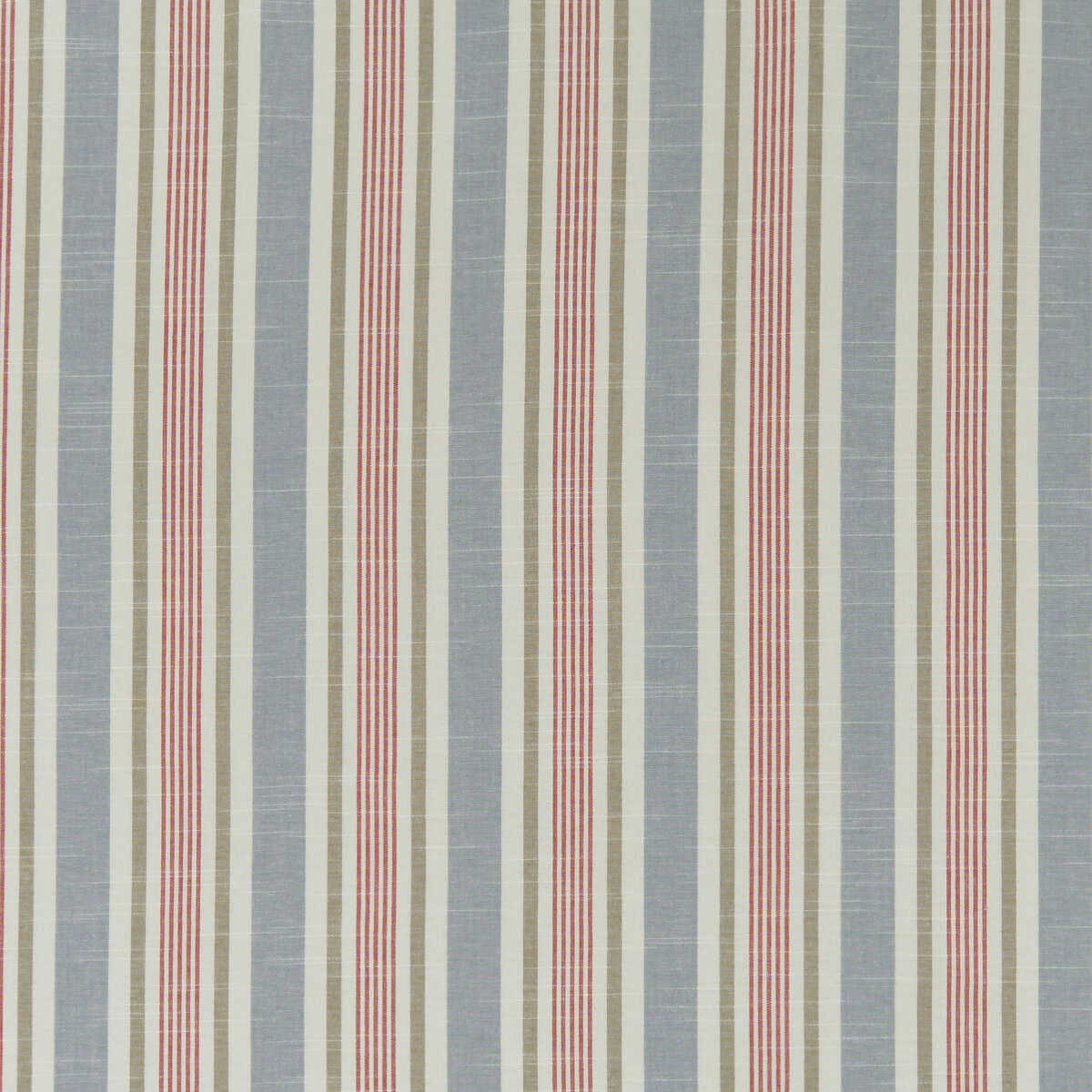 Mappleton - Denim/Red - CLARKE AND CLARKE Fabric
