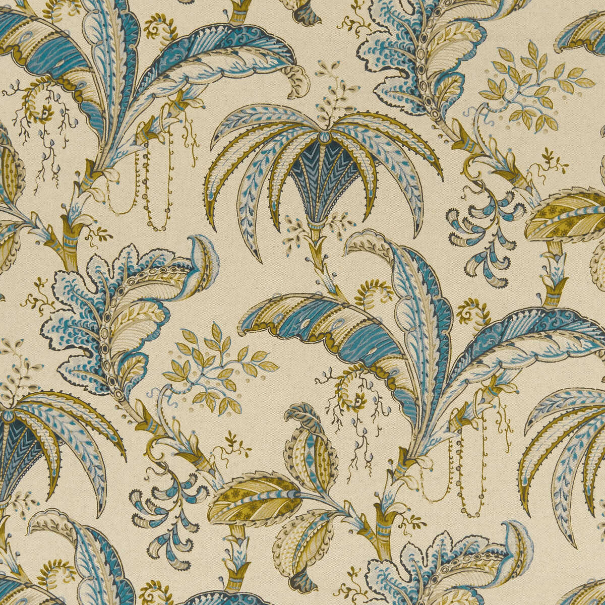 Ophelia - Teal/Spice - CLARKE AND CLARKE Fabric