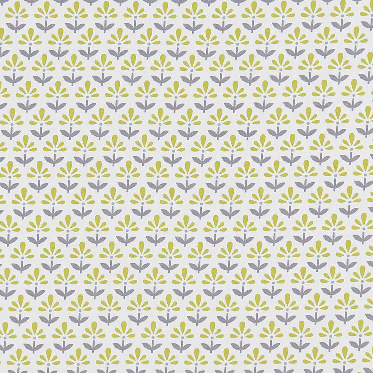 Fleur - Chartreuse/Charcoal - CLARKE AND CLARKE Fabric