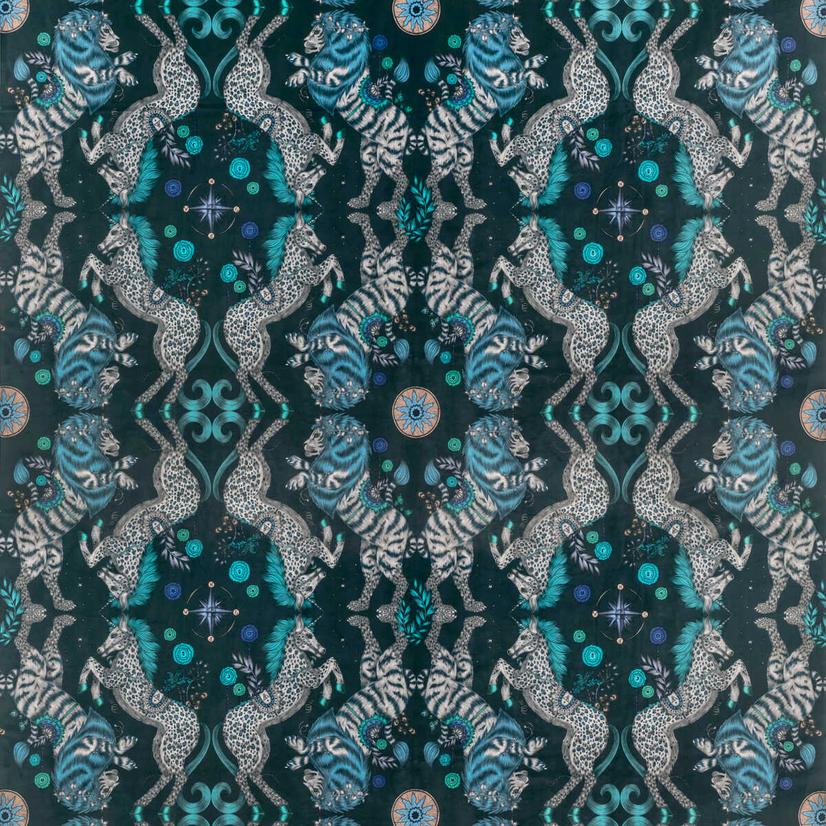 Caspian Velvet - Navy - CLARKE AND CLARKE Fabric