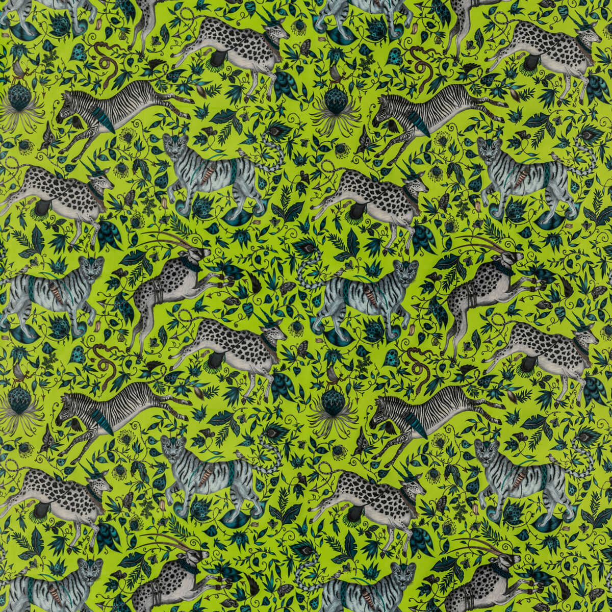 Protea Velvet - Lime - CLARKE AND CLARKE Fabric