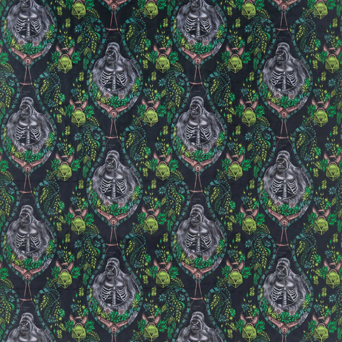 Silverback Velvt - Charcoal - CLARKE AND CLARKE Fabric
