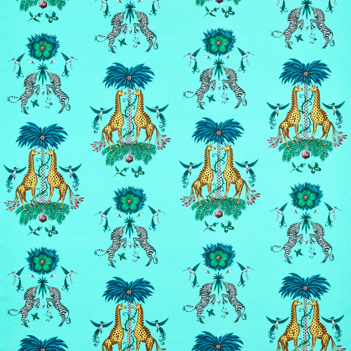 Creatura Satin - Turquoise - CLARKE AND CLARKE Fabric