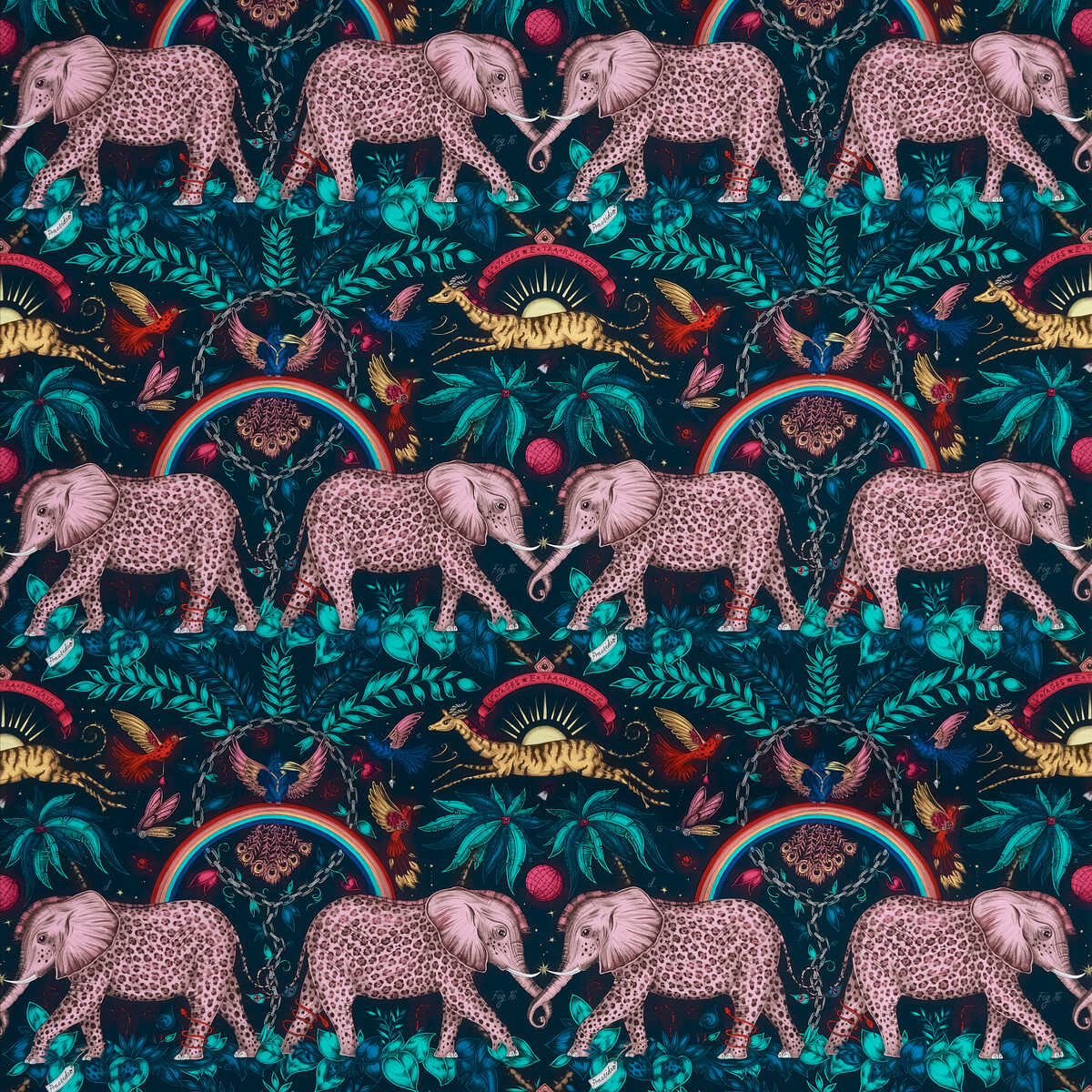 Zambezi Satin - Navy - CLARKE AND CLARKE Fabric